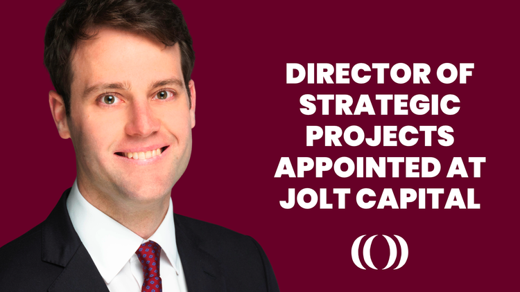 Supplied Jolt Capital announcement artwork featuring Pierre-Léonard Rouzaud: Director of Strategic Projects appointed at Jolt Capital