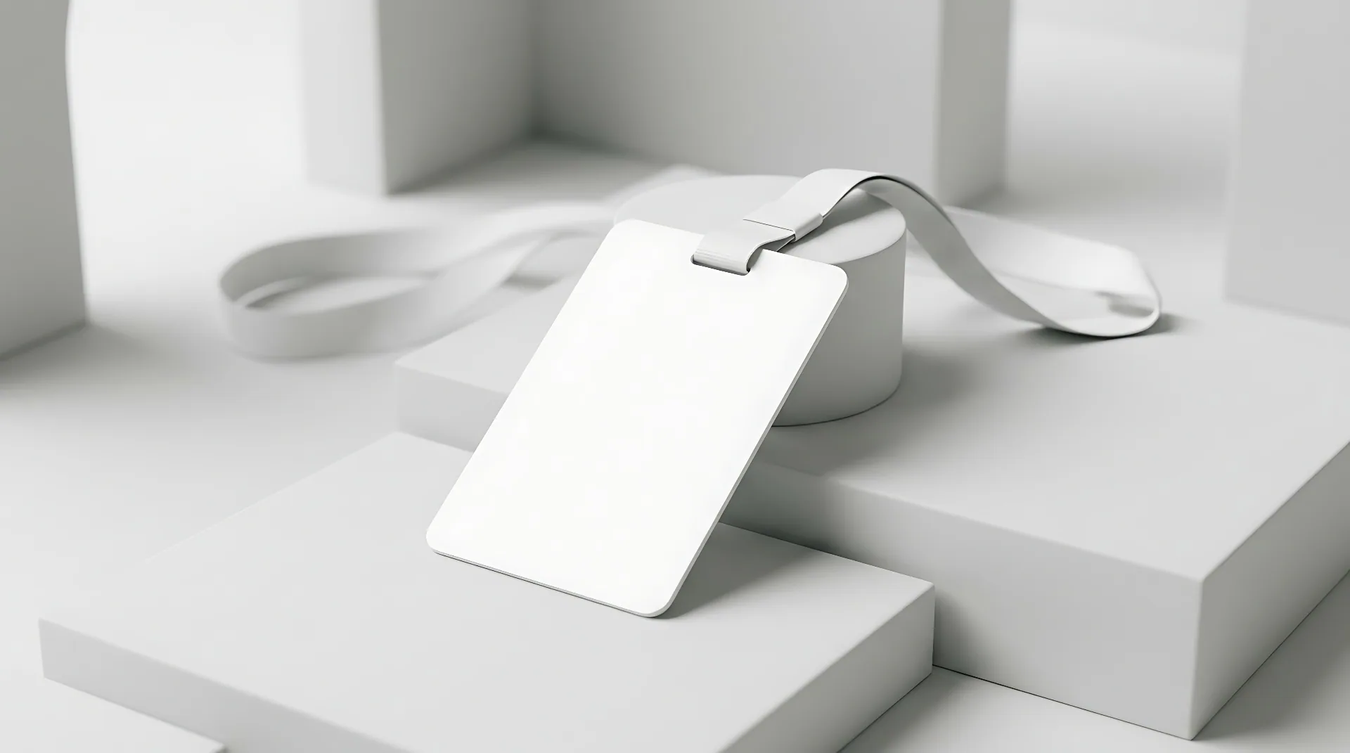 Elegant blank delegate pass lanyard representing UKFOS complimentary LP pass access