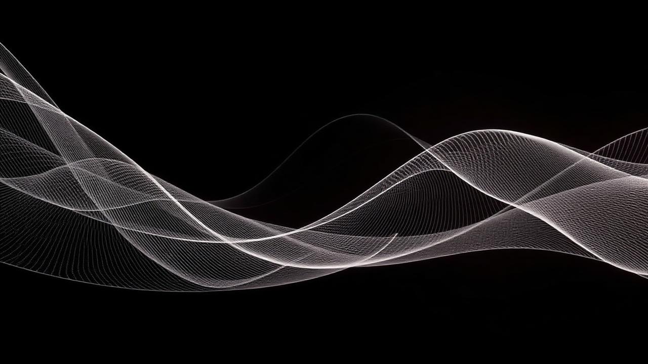 Abstract flowing light lines on a dark background representing secure payment flows
