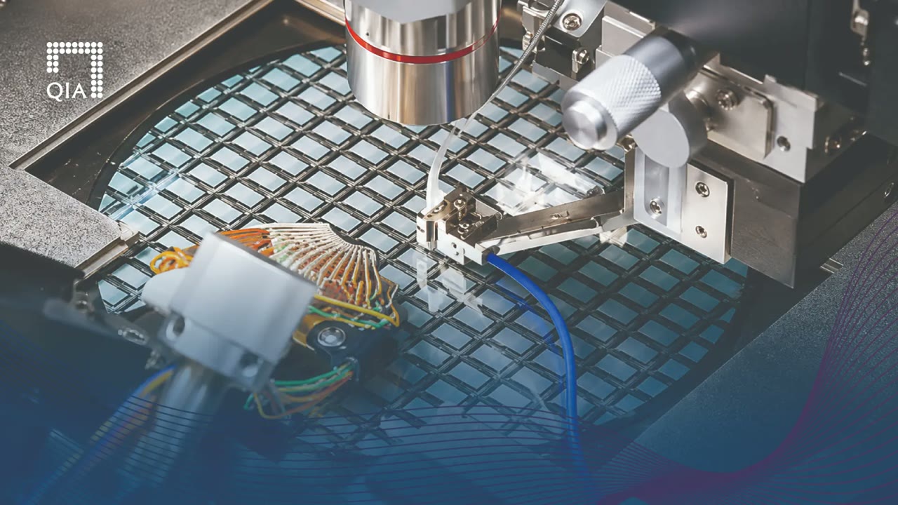 Photonic chip assembly equipment handling a semiconductor wafer during production