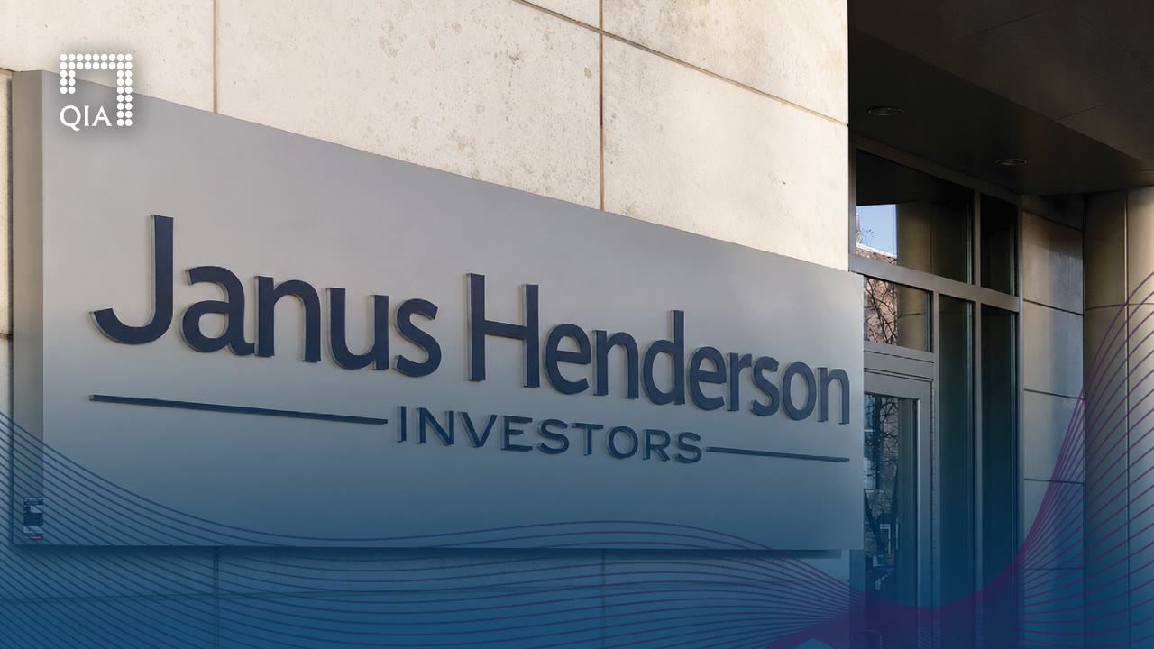 Janus Henderson Investors signage at a company office entrance