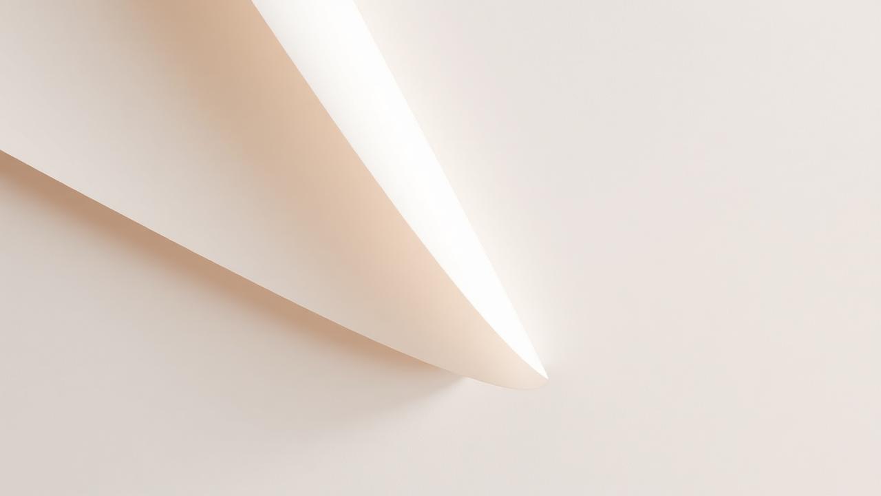 Minimal abstract composition of overlapping soft neutral paper layers