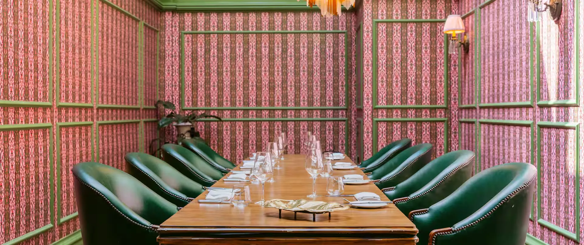 Chef's Table private dining room at The Randolph Hotel Oxford, set for a private investor dinner